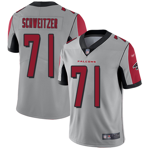 Atlanta Falcons Limited Silver Men Wes Schweitzer Jersey NFL Football #71 Inverted Legend